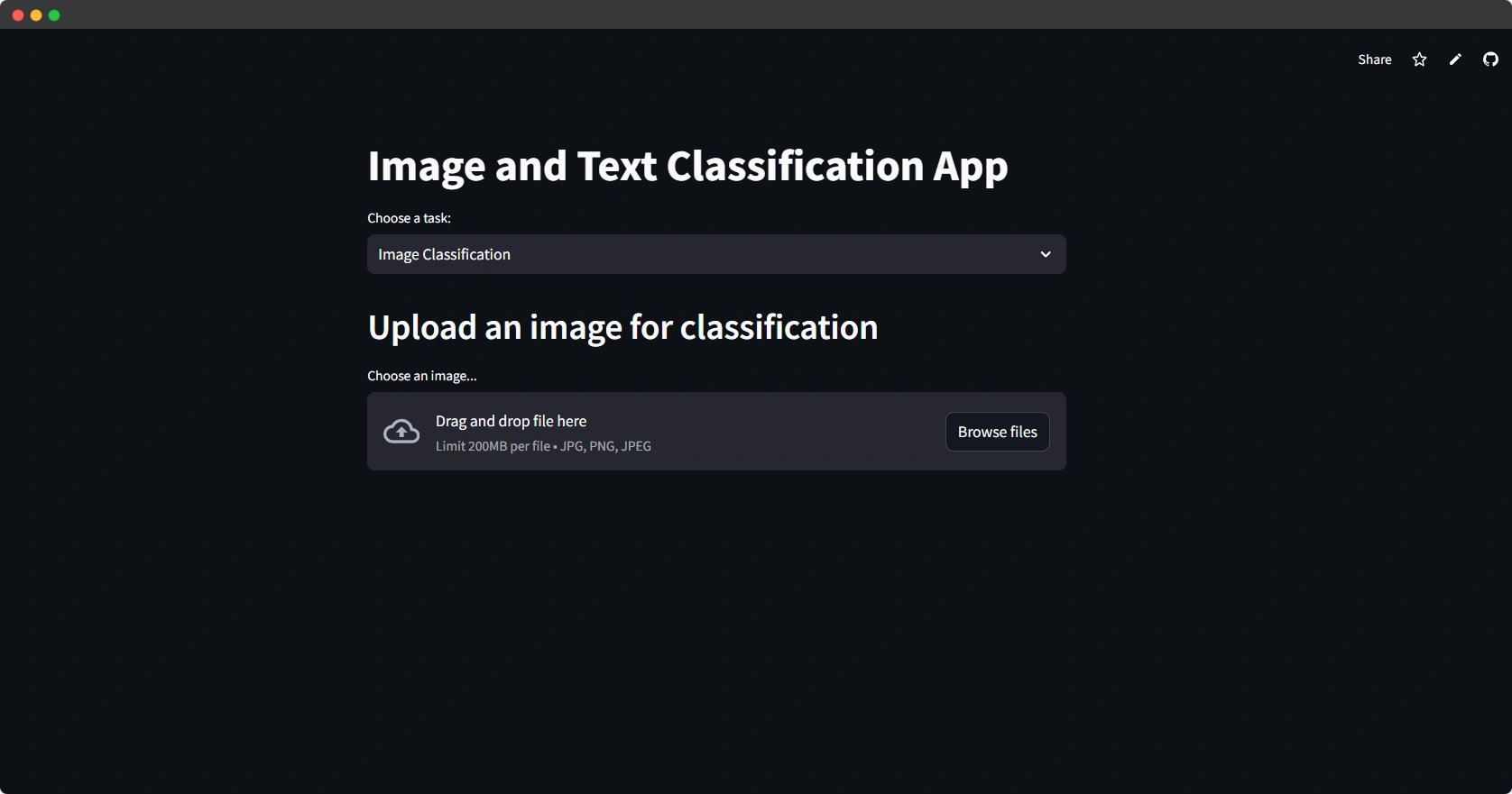Multimodal Classficition Web App using Hybrid Models